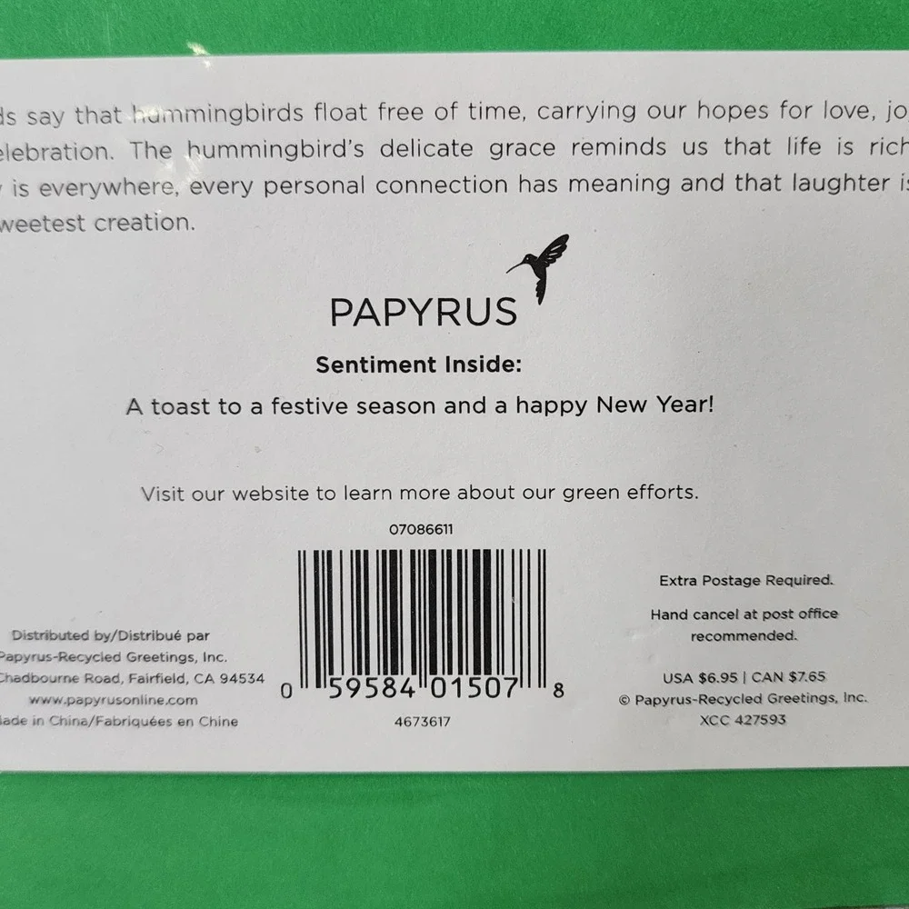Papyrus Christmas Pop-Up Card Holiday Cocktails Martini Glitter 3D New Year